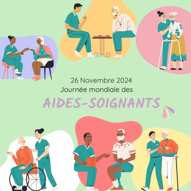 26.11.24 : Journée Internationale des Aides-Soignants ✨🌍

Aujourd'hui, nous rendons hommage à tous les aides-soignant(e)s qui consacrent leur temps et leur énergie à prendre soin des autres. 
Votre dévouement, votre compassion et votre professionnalisme sont inestimables et font une réelle différence dans la vie des personnes que vous accompagnez.

Alors, MERCI ! ❤️